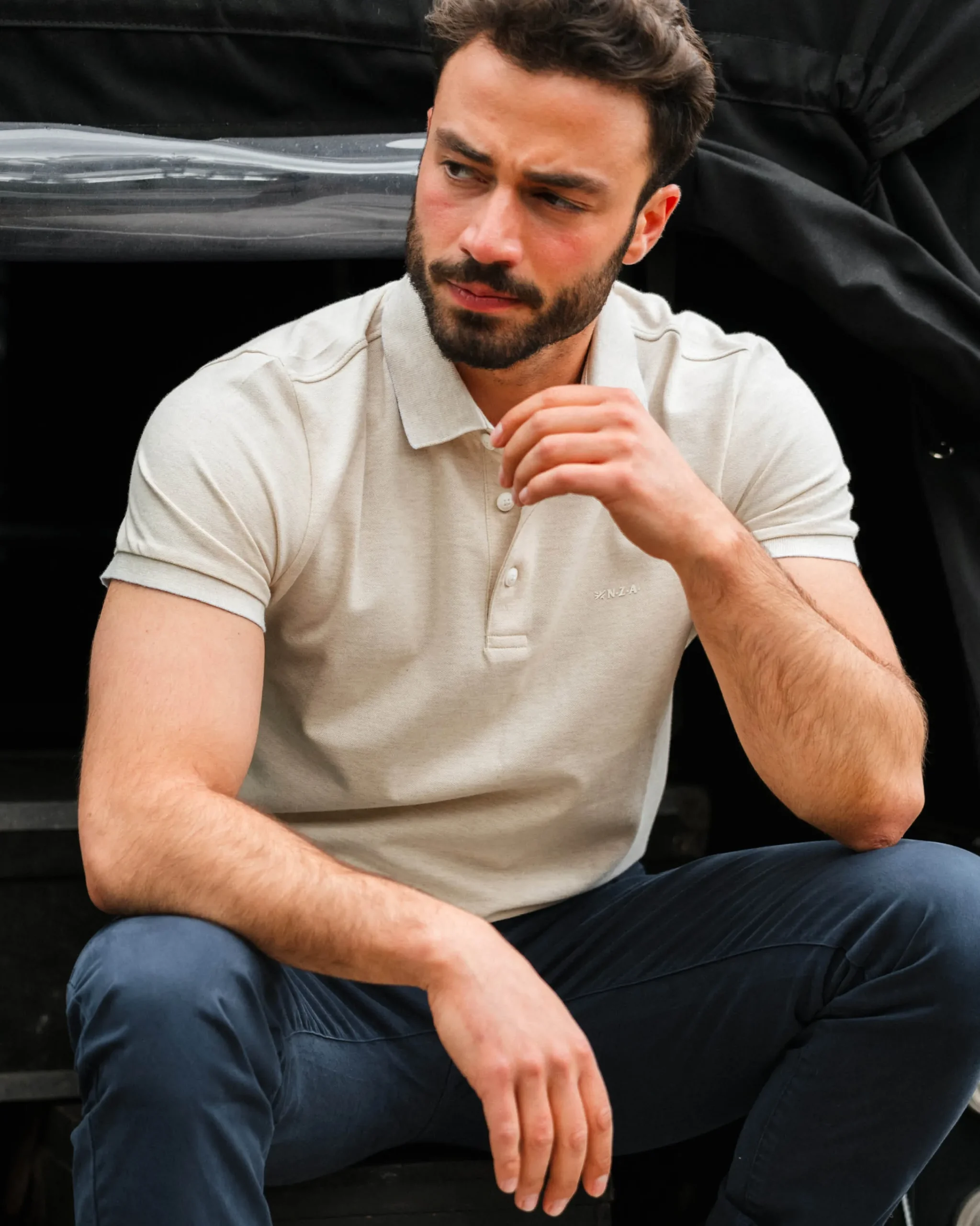 NZA New Zealand Auckland Beige katoenen polo