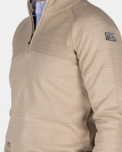 NZA New Zealand Auckland Beige katoenen trui met halve rits