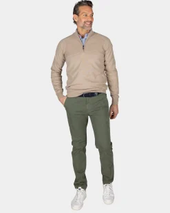 NZA New Zealand Auckland Beige katoenen trui met halve rits