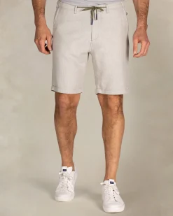 NZA New Zealand Auckland Beige linnen gestreepte korte broek