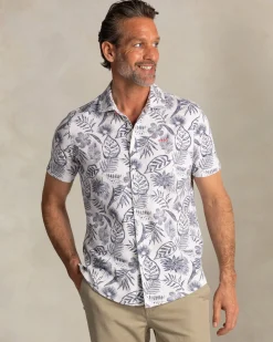 NZA New Zealand Auckland Beige overhemd met navy bloemenprint