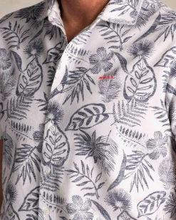 NZA New Zealand Auckland Beige overhemd met navy bloemenprint