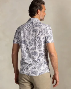 NZA New Zealand Auckland Beige overhemd met navy bloemenprint