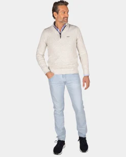 NZA New Zealand Auckland Beige pullover met halve rits -