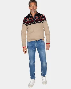 NZA New Zealand Auckland Beige trui met zwarte print -