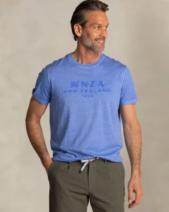NZA New Zealand Auckland Blauw effen t-shirt met NZA logo