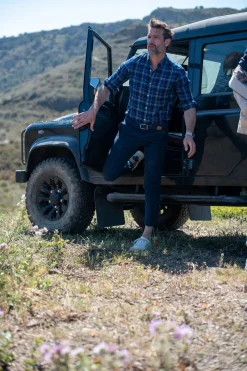 NZA New Zealand Auckland Blauw geblokt overhemd -