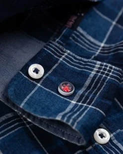 NZA New Zealand Auckland Blauw geblokt overhemd -