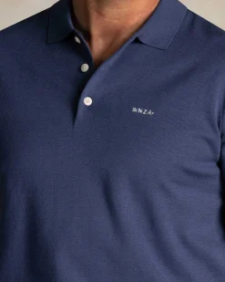 NZA New Zealand Auckland Blauw gebreide polo