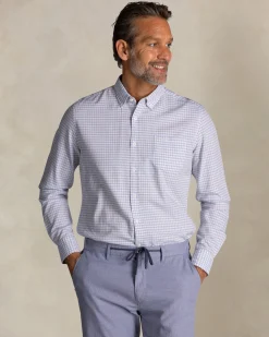 NZA New Zealand Auckland Blauw geruite katoenen overhemd met knoopsluiting