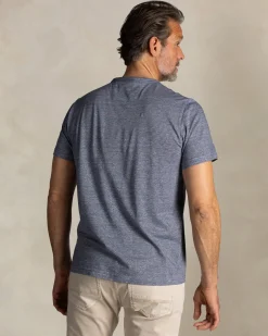 NZA New Zealand Auckland Blauw gestreept linnen T-shirt