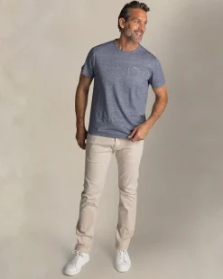 NZA New Zealand Auckland Blauw gestreept linnen T-shirt