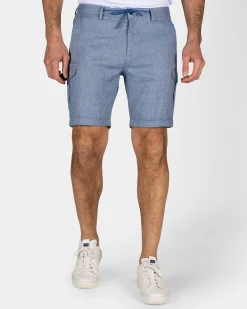 NZA New Zealand Auckland Blauw linnen chino short