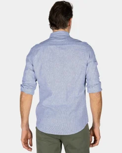 NZA New Zealand Auckland Blauw linnen overhemd