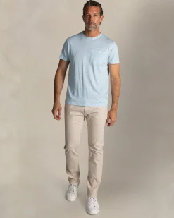 NZA New Zealand Auckland Blauw linnen T-shirt met ronde hals