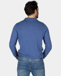 NZA New Zealand Auckland Blauw longsleeve poloshirt