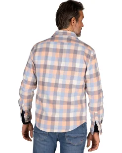 NZA New Zealand Auckland Blauw, oranje geruit overhemd