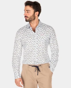 NZA New Zealand Auckland Blauw overhemd met bloemenprint -