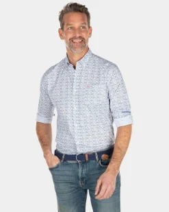 NZA New Zealand Auckland Blauw overhemd met een print -