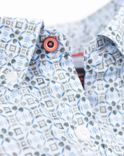 NZA New Zealand Auckland Blauw overhemd met een print -