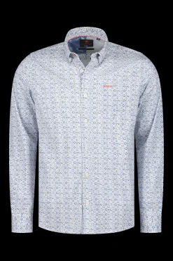 NZA New Zealand Auckland Blauw overhemd met een print -