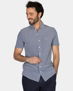 NZA New Zealand Auckland Blauw overhemd met korte mouw