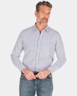 NZA New Zealand Auckland Blauw overhemd met linnen -