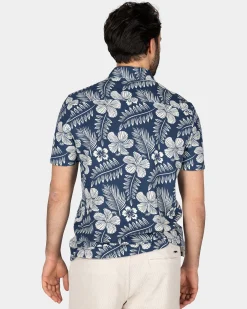 NZA New Zealand Auckland Blauw overhemd met witte bloemenprint