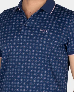 NZA New Zealand Auckland Blauw poloshirt met kleine stippen