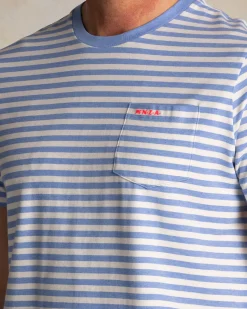 NZA New Zealand Auckland Blauw t-shirt met witte strepen