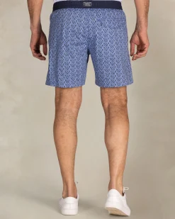 NZA New Zealand Auckland Blauwe geprinte zwembroek met navy rand