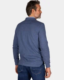 NZA New Zealand Auckland Blauwe katoenen longsleeve polo