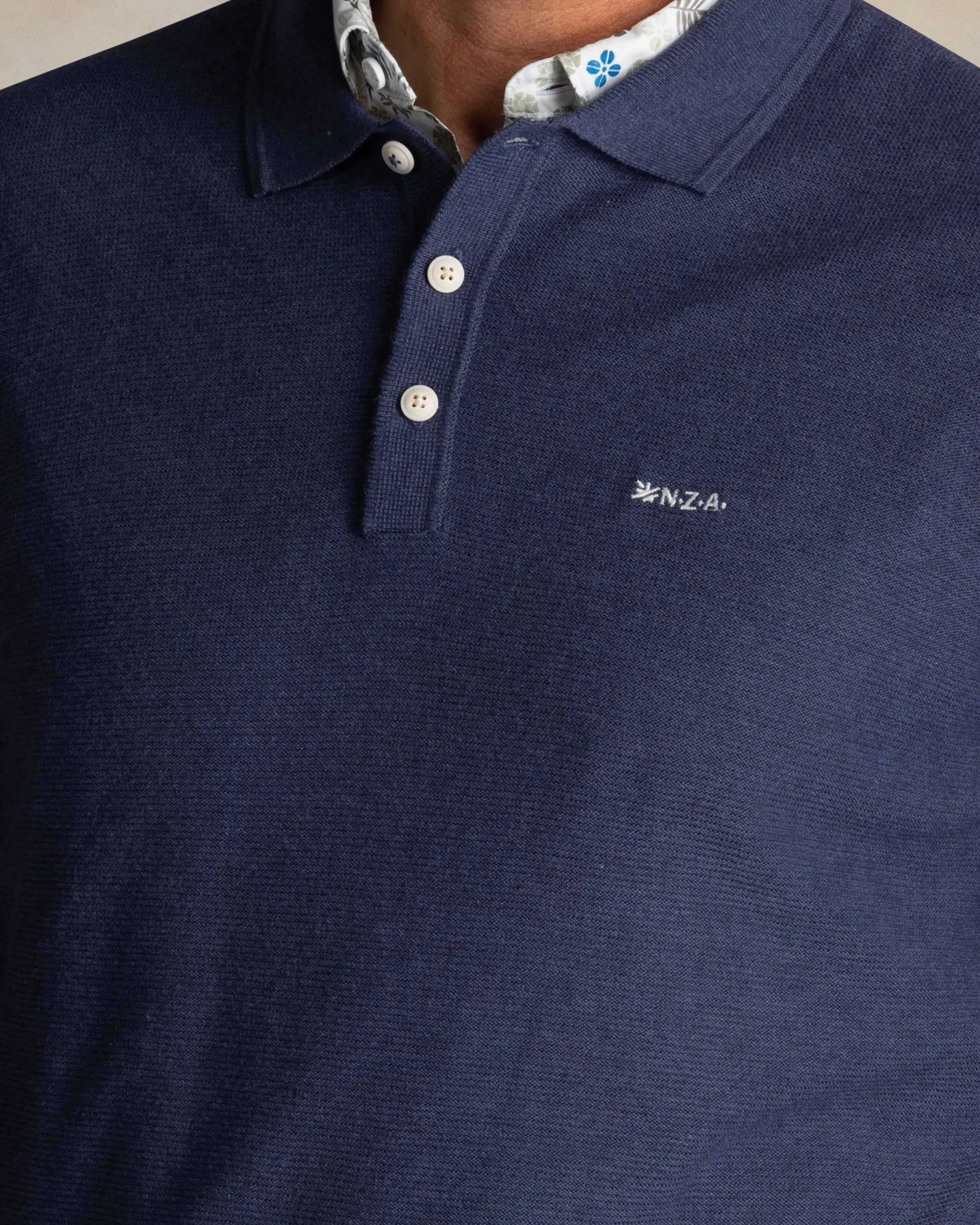 NZA New Zealand Auckland Blauwe katoenen polotrui