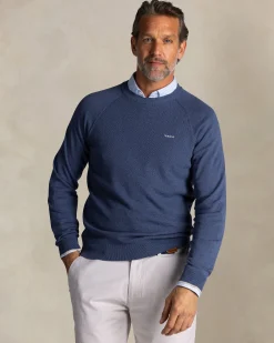 NZA New Zealand Auckland Blauwe katoenen trui met ronde hals