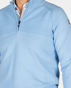 NZA New Zealand Auckland Blauwe katoenen trui met halve rits