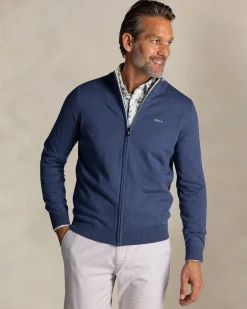 NZA New Zealand Auckland Blauwe katoenen trui met halve rits