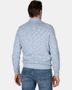 NZA New Zealand Auckland Blauwe katoenen trui met halve rits