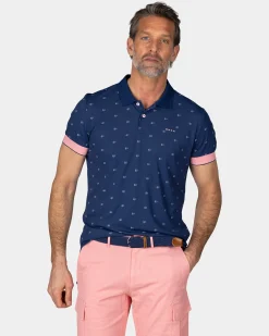 NZA New Zealand Auckland Blauwe polo met kleine print