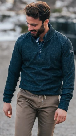 NZA New Zealand Auckland Blauwe sweater met halve rits -