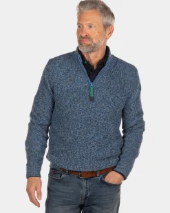 NZA New Zealand Auckland Blauwe trui met halve rits Fryxell -