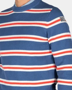 NZA New Zealand Auckland Blauwe trui met oranje witte strepen