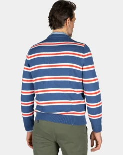 NZA New Zealand Auckland Blauwe trui met oranje witte strepen