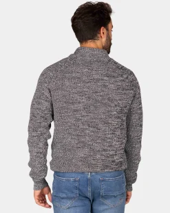 NZA New Zealand Auckland Bruine katoenen trui met halve rits -