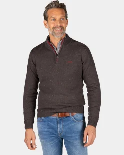 NZA New Zealand Auckland Bruine pullover met halve rits -