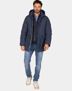 NZA New Zealand Auckland Canvas blauwe parka jas -