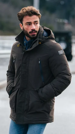 NZA New Zealand Auckland Canvas donkerbruine parka jas -