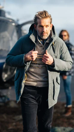 NZA New Zealand Auckland Canvas grijze parka jas -