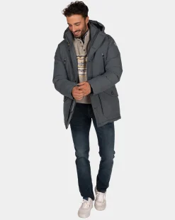 NZA New Zealand Auckland Canvas grijze parka jas -