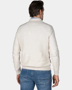 NZA New Zealand Auckland Creme beige basis pullover met halve rits