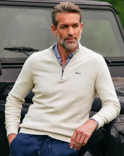 NZA New Zealand Auckland Creme beige basis pullover met halve rits